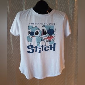 Disney Stitch Size Large 12/13 Cute But Complicated White Short Sleeve T-Shirt